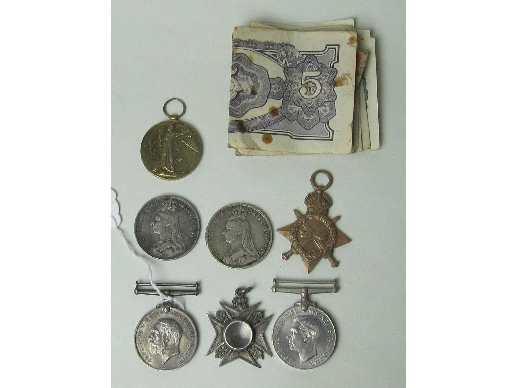 Appraisal: Lot comprising group of three WWI medals and ' -'