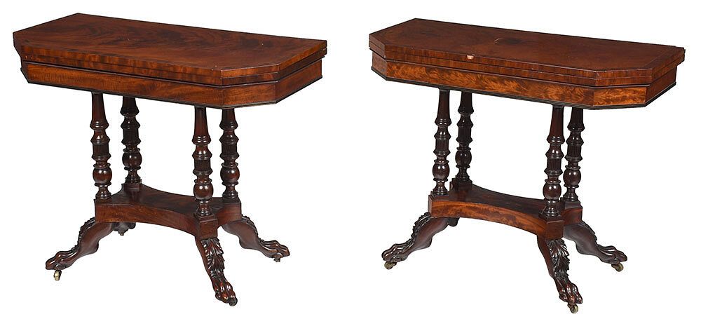 Appraisal: Fine Assembled Pair Classical Games Tables New York attributed to