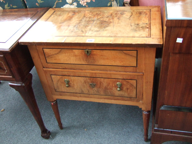 Appraisal: A mid th century Swiss walnut side cabinet the inlaid