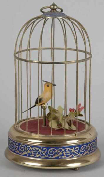 Appraisal: Schmid Brothers Singing Bird in Cage Clock Description th century