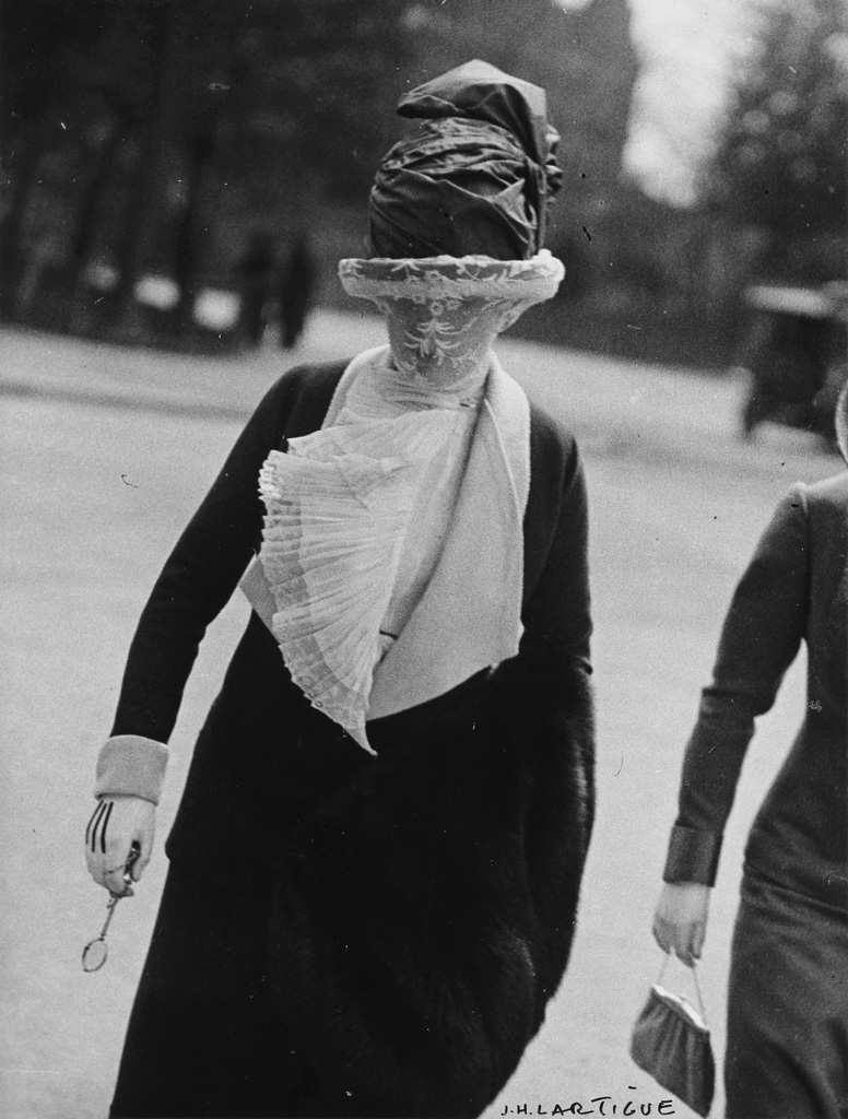 Appraisal: JACQUES-HENRI LARTIGUE - Veiled woman Silver print the image measuring