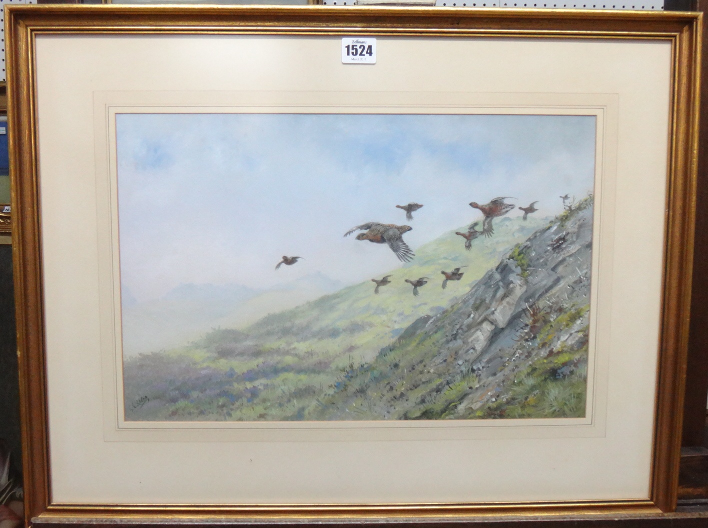 Appraisal: George Edward Lodge - A Covey of Grouse over Moorland