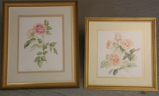 Appraisal: T Payne two watercolours of roses by and by