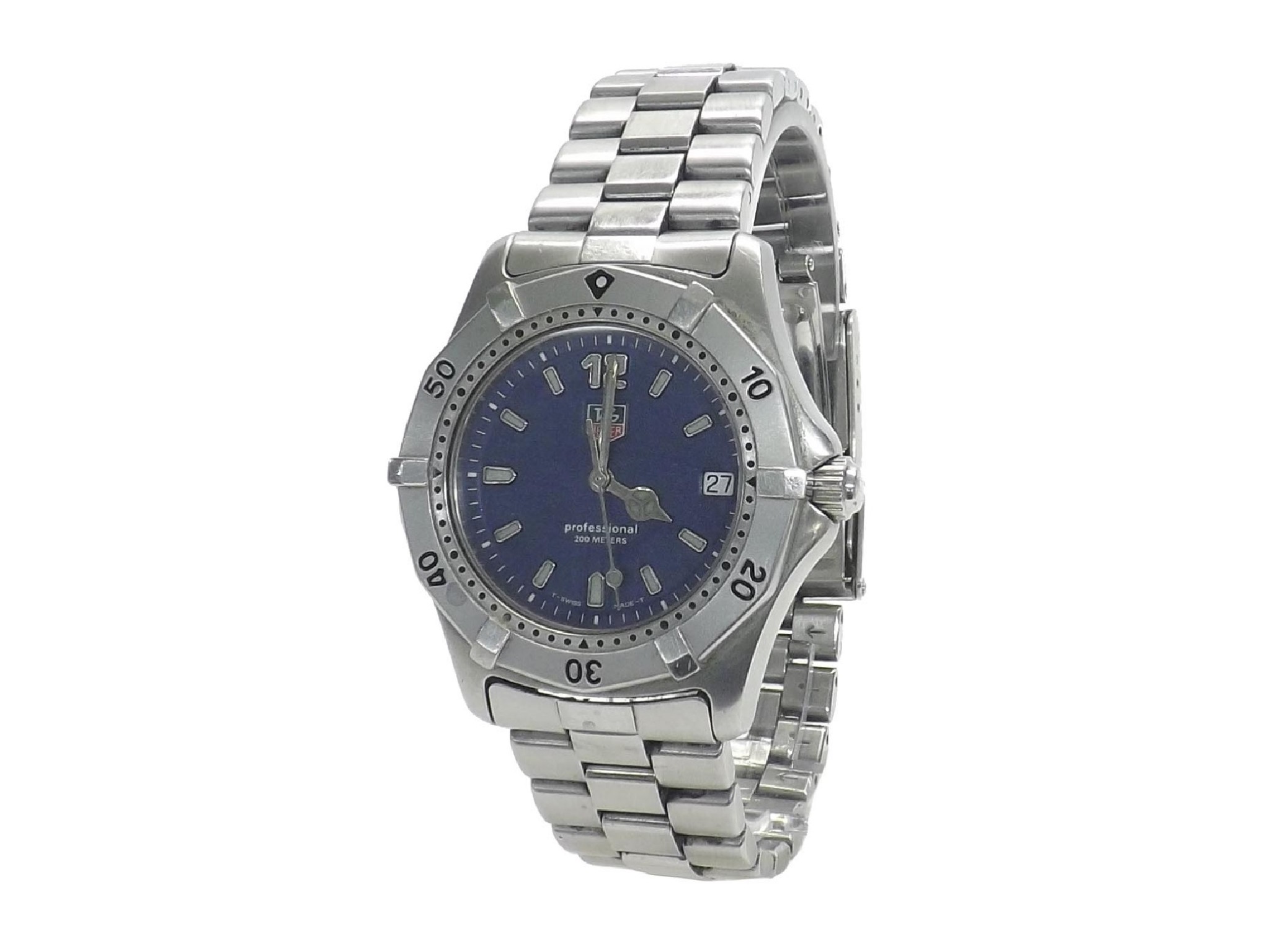 Appraisal: Tag Heuer Series Professional Metres stainless steel gentleman's bracelet watch