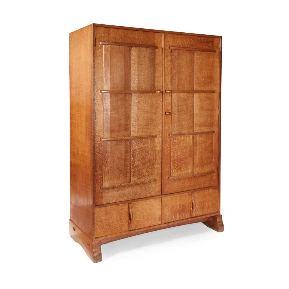 Appraisal: PETER WAALS - ARTS CRAFTS WARDROBE CIRCA oak cm wide