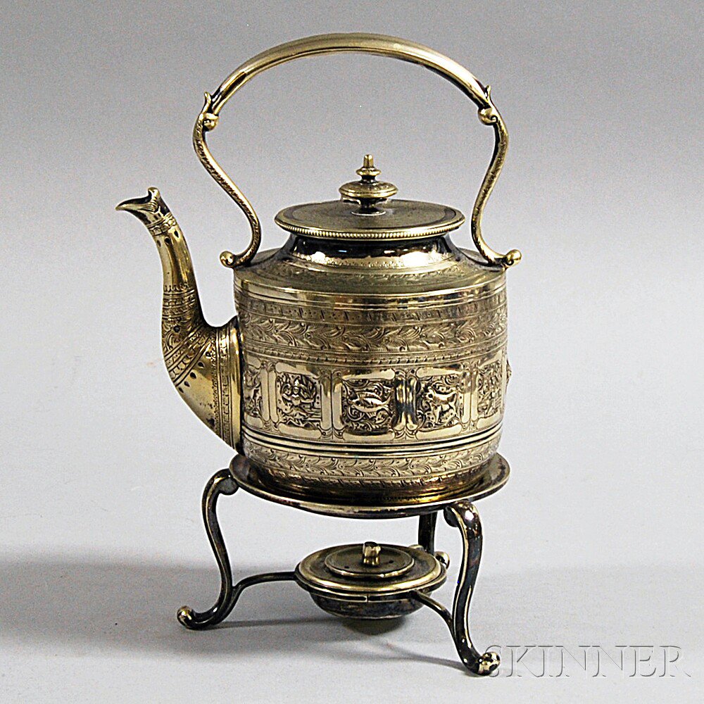 Appraisal: Mappin Webb Silver-plated Teapot and Stand the teapot with extensive