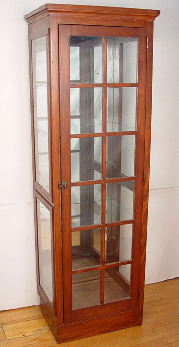 Appraisal: AMERICAN COUNTRY PINE DISPLAY CABINET Glass side and front storage