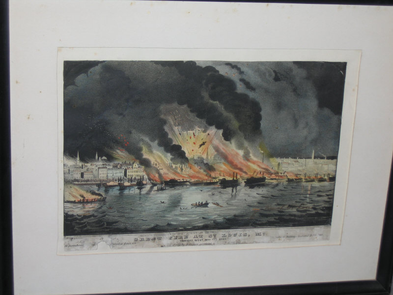 Appraisal: CURRIER IVES PUBLISHERS GREAT FIRE AT ST LOUIS MO lithograph