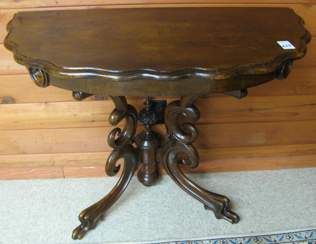 Appraisal: A VICTORIAN WALNUT CONSOLE TABLE English th century wall mount