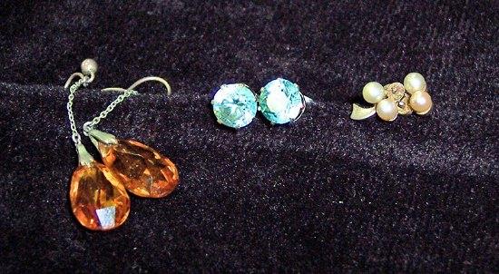 Appraisal: A pair of zircon earrings and two other pairs of