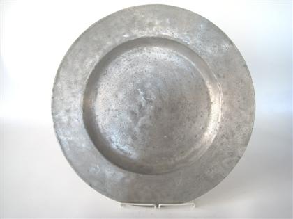 Appraisal: Pewter broad rim english late th century Underside of rim