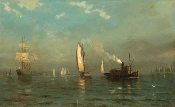 Appraisal: QUARTLEY ARTHUR American - Late Afternoon East River oil on