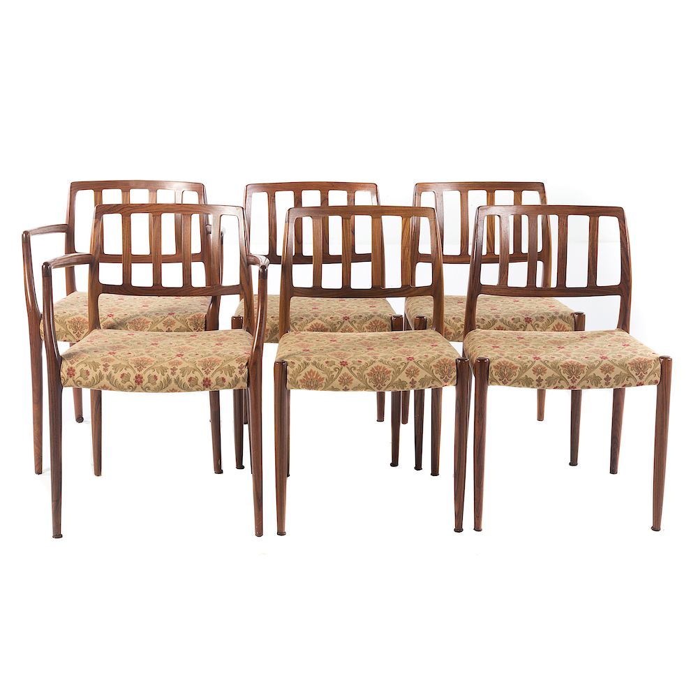 Appraisal: Six Danish Rosewood J L Moller Dining Chairs Mid- th