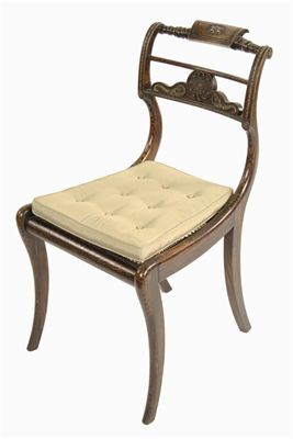 Appraisal: A Regency simulated rosewood and brass mounted side chair with