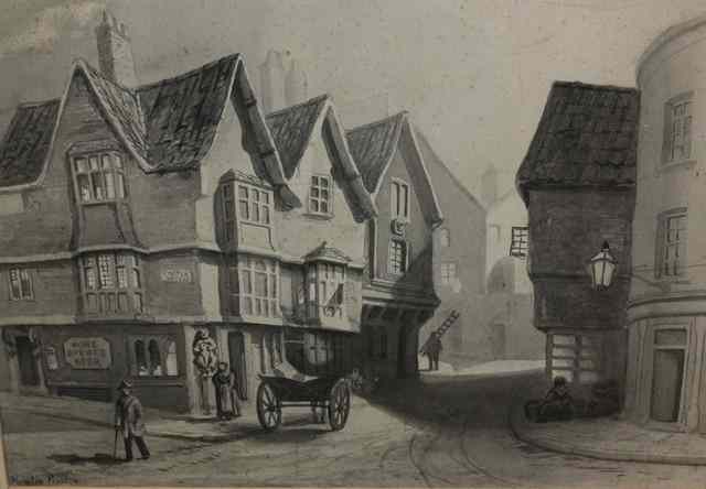 Appraisal: HORATIO PEARSON BLACK AND WHITE WATERCOLOUR of Castle Green Bristol