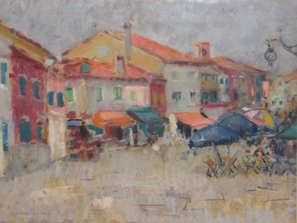 Appraisal: LENA ALEXANDER Pastel Burano Venice signed recto and labelled verso