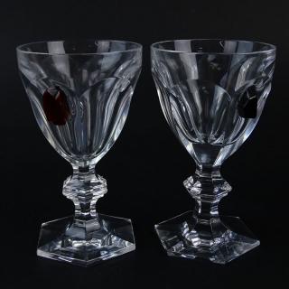 Appraisal: Pair of Baccarat AiE Harcourt Crystal Goblets in Fitted Boxes