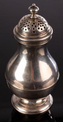 Appraisal: A George I silver sugar caster makers mark indistinct London