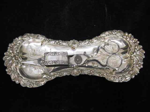 Appraisal: Victorian Silverplate Candlesnip Tray Sheffield th century