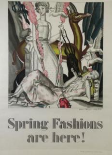 Appraisal: DUPAS Jean Color Lithograph Poster Spring Fashions are here Printed