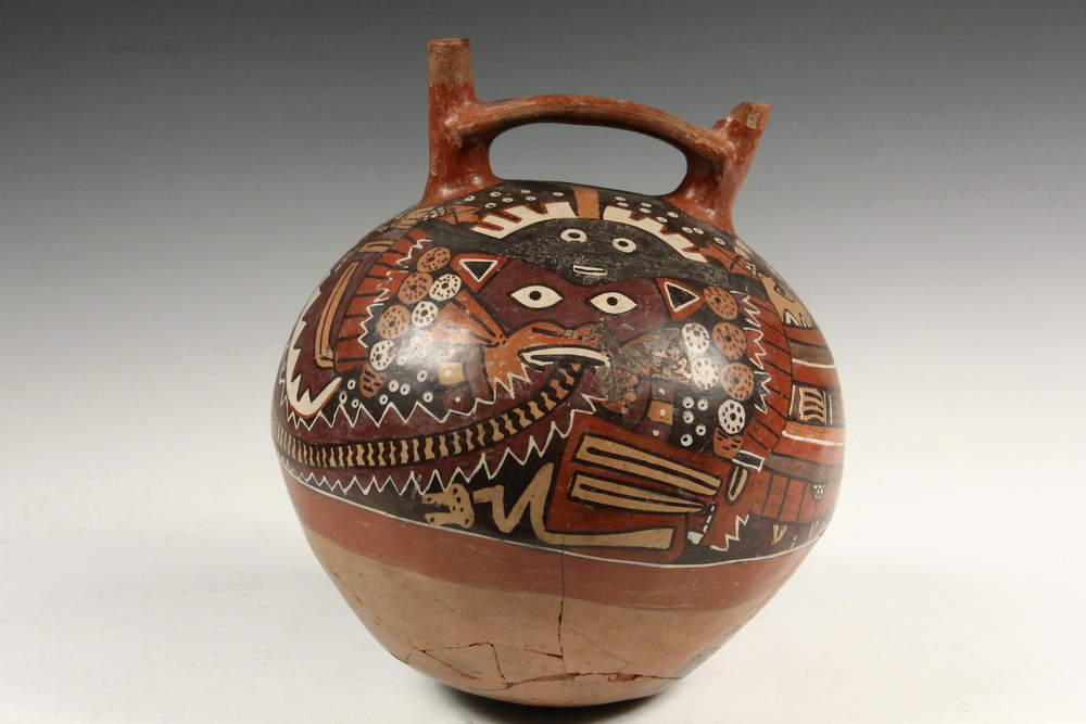 Appraisal: PRE-COLUMBIAN POTTERY VESSEL - Nazca Peru painted terra cotta with