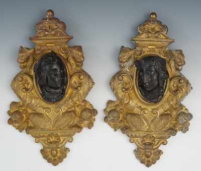 Appraisal: A Pair of Cast Bronze Victorian Plaques D'ore bronze plaques