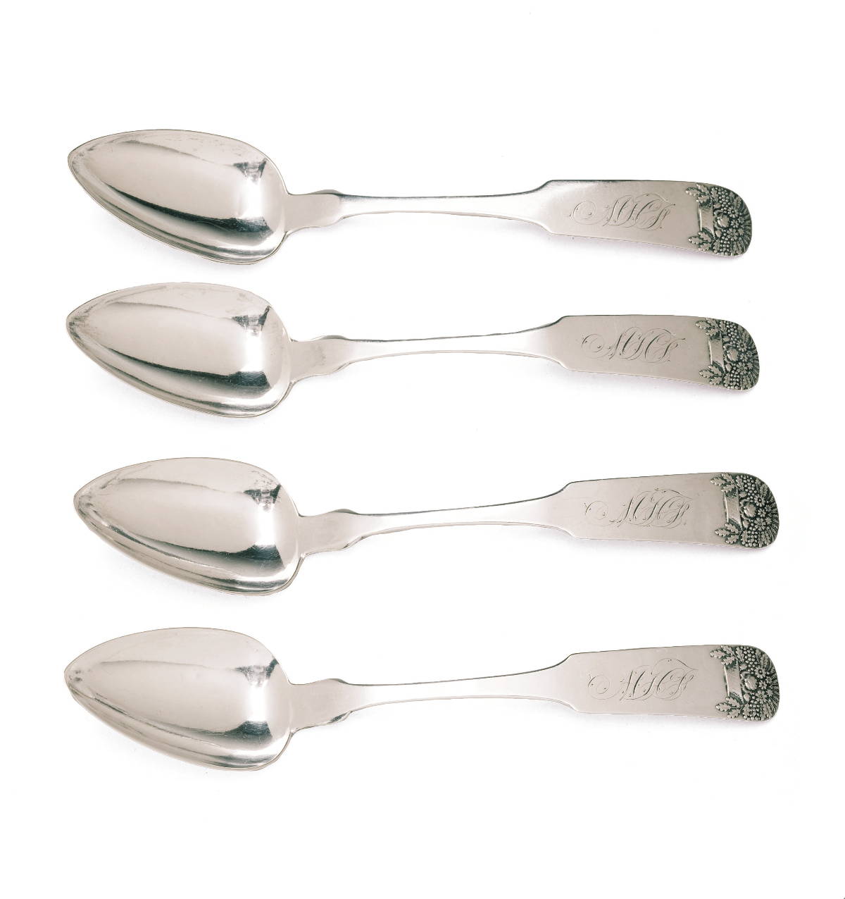 Appraisal: SET OF FOUR NEW YORK NEW YORK COIN SILVER TABLESPOONS