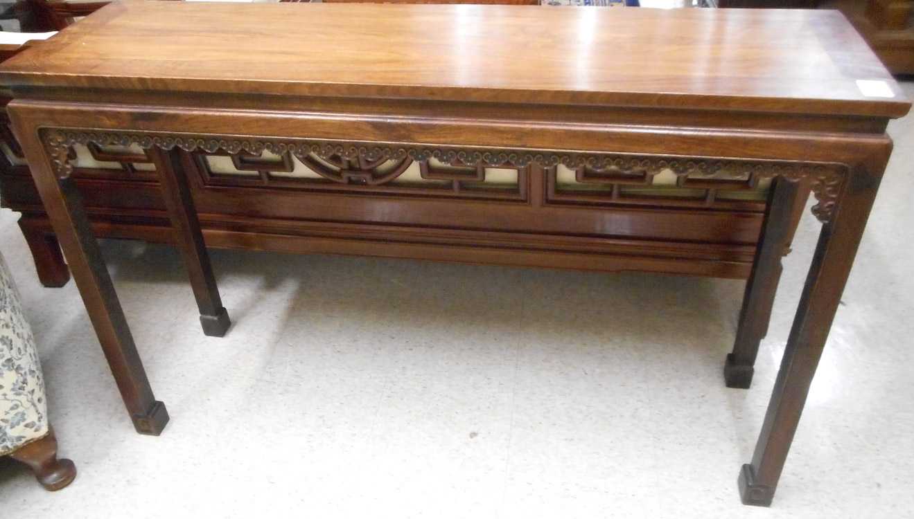 Appraisal: MING STYLE ROSEWOOD SOFA TABLE Chinese th century the rectangular