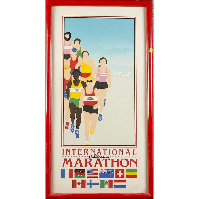 Appraisal: California Marathon Print Framed California International Marathon print pencil signed