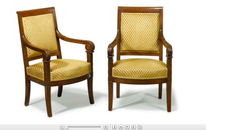 Appraisal: Pair of Louis Philippe mahogany bergeres The straight back issuing