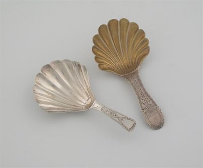 Appraisal: A George III bright cut caddy spoon with a gilt