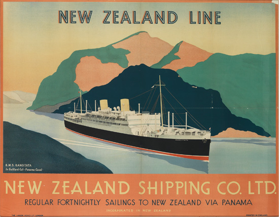 Appraisal: DESIGNER UNKNOWN NEW ZEALAND LINE IN GAILLARD CUT PANAMA CANAL