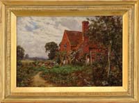 Appraisal: EDWARD WILKINS WAITE British - THE FLOWERING COTTAGE Outstanding oil