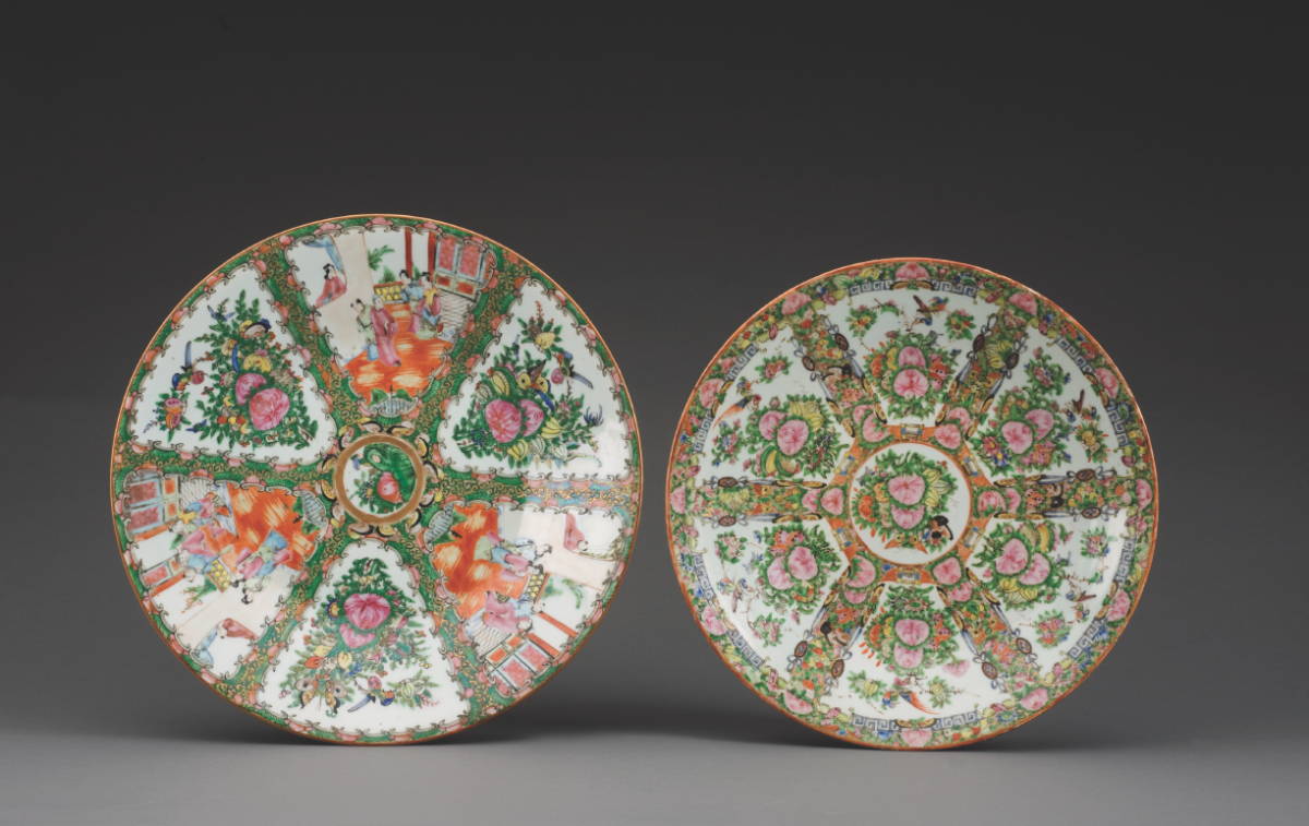 Appraisal: TWO CHINESE EXPORT PORCELAIN ROSE MEDALLION CHARGERS Diameters and inches