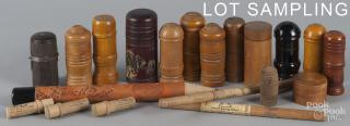 Appraisal: Woodenware to include treen canisters pencil boxes etc