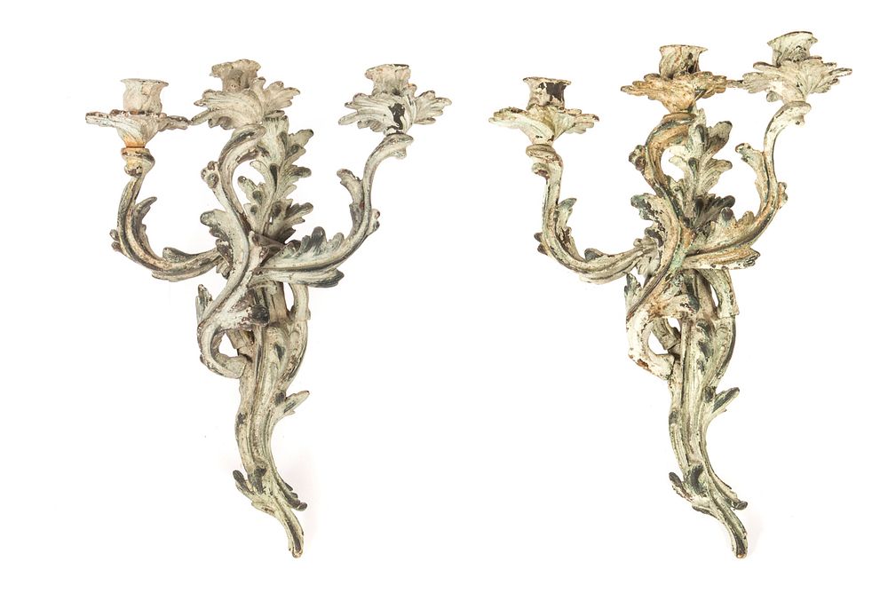 Appraisal: Pair Of Early Patinated Bronze Candelabras Pair Of Early Patinated