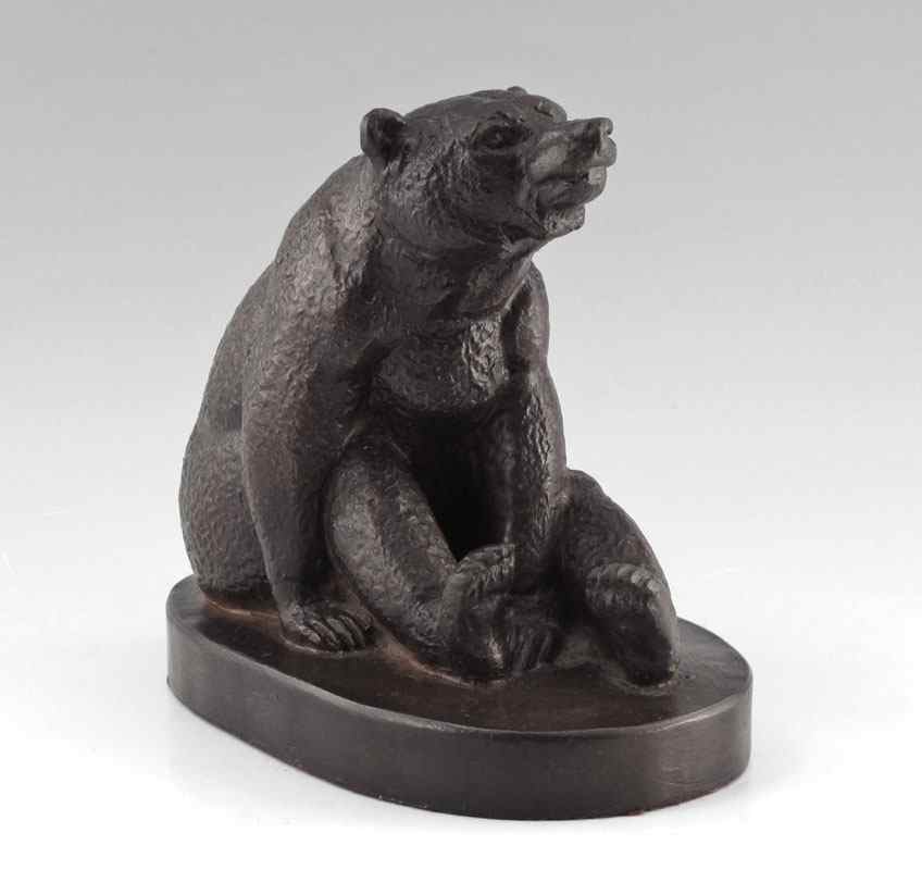 Appraisal: WEEMS Katharine Ward Lane American - Seated Bear Painted Terra