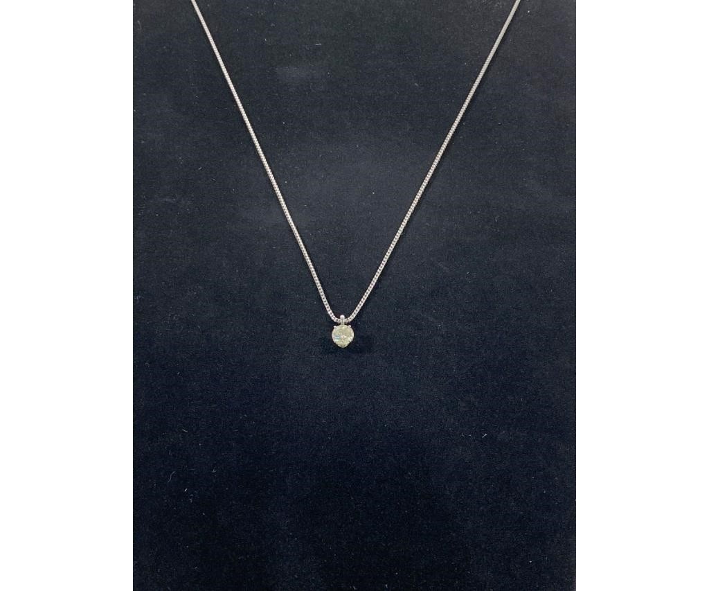 Appraisal: Ladies white gold diamond necklace hallmarked and stamped k consisting