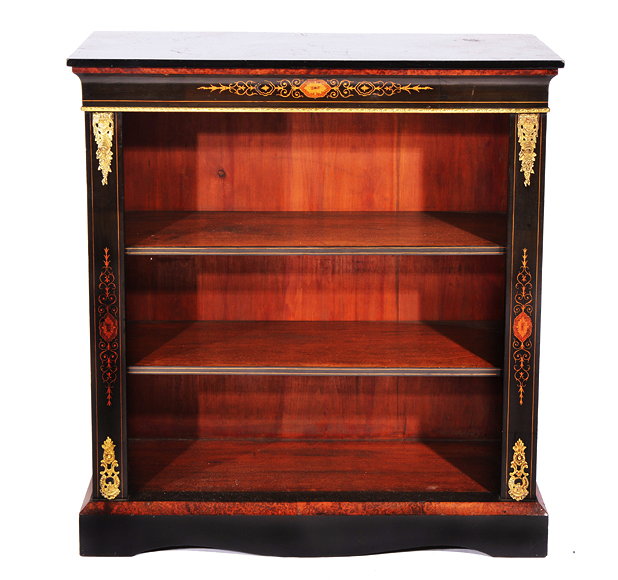 Appraisal: A VICTORIAN EBONISED AND GILT METAL MOUNTED DWARF BOOKCASE with