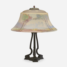 Appraisal: Pairpoint TABLE LAMP USA c frosted and acid-etched glass patinated