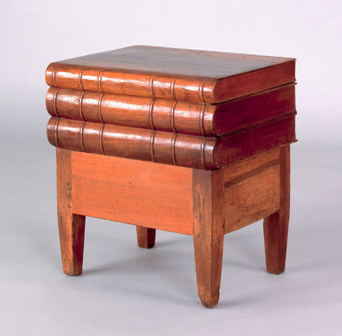 Appraisal: French mahogany library stool early th c with fitted interior