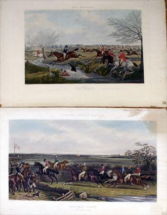 Appraisal: Five Sporting Prints Hand-colored lithographs unframed Together with a Currier