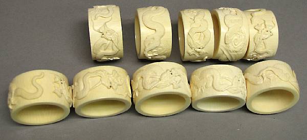 Appraisal: Japanese Works of ArtNetsuke and Okimono Meiji Period Each carved