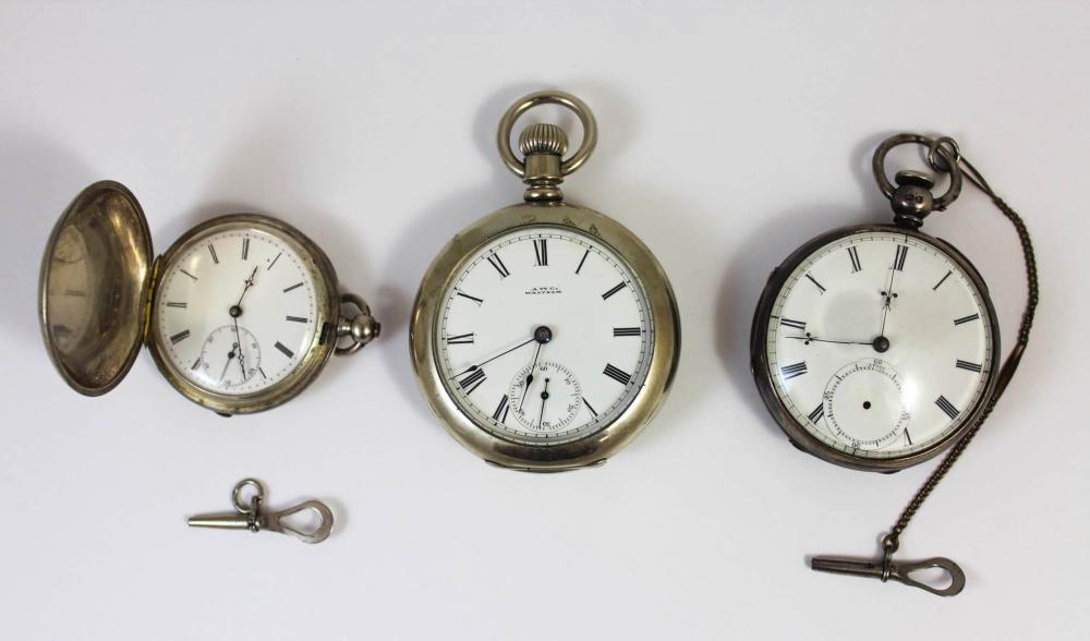 Appraisal: COLLECTION OF THREE POCKET WATCHES British key wind open face