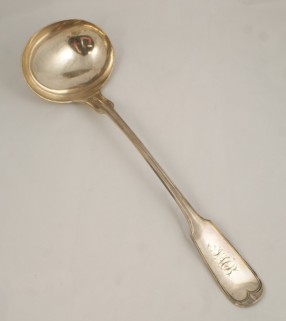 Appraisal: J W Moir New York coin silver fiddle pattern ladle