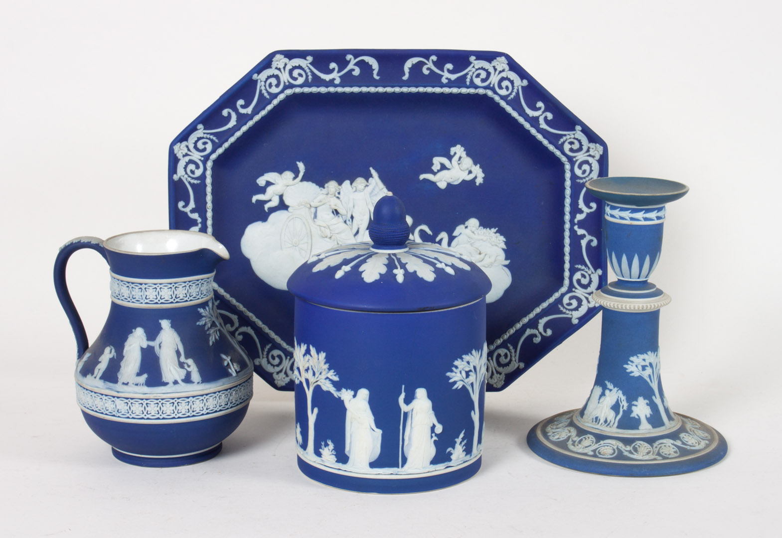 Appraisal: Four Wedgwood jasperware articles th century all with blue background