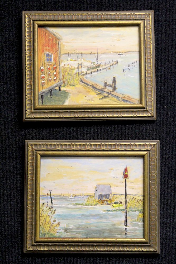 Appraisal: American School Harbor Scenes American School Harbor Scenes Appear to