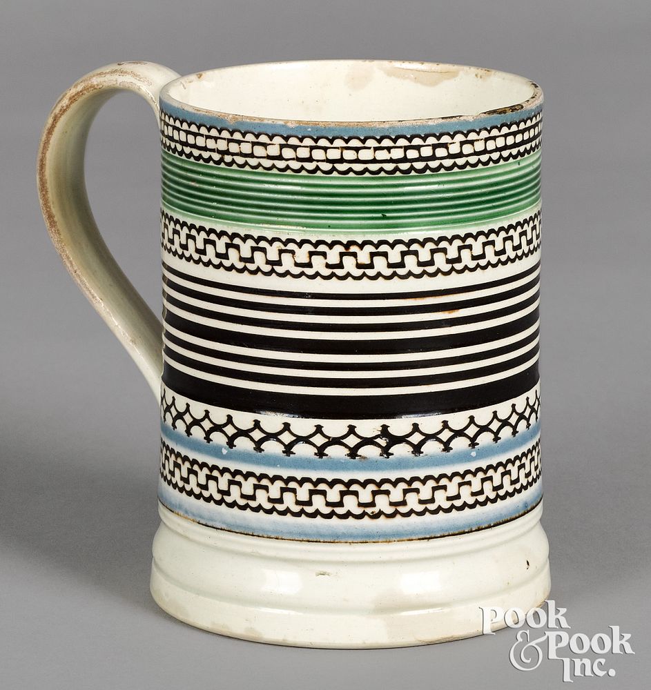 Appraisal: Mocha mug with geometric black bands Mocha mug with geometric