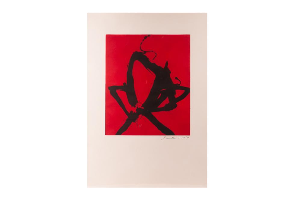 Appraisal: ROBERT MOTHERWELL RED SEA I circa Engberg Banach aquatint in