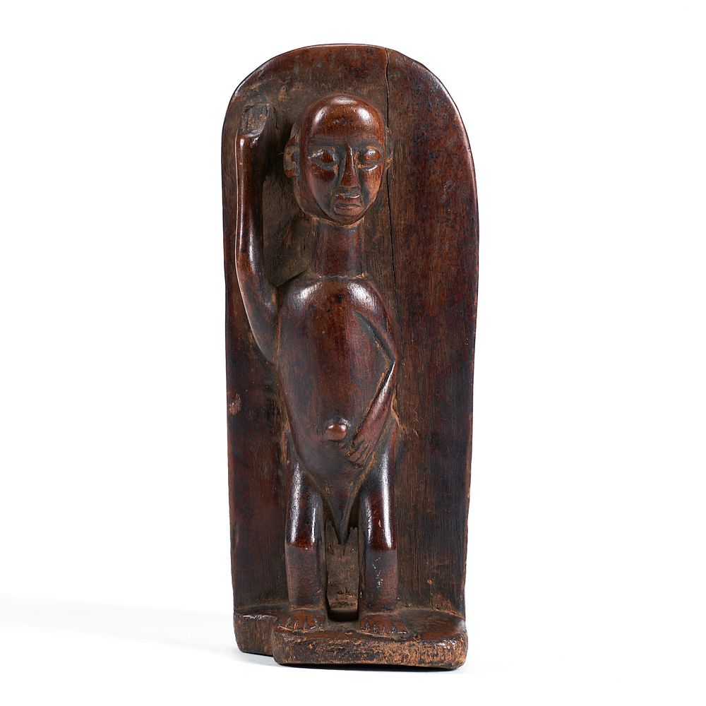 Appraisal: African Carved Wooden Figure African carved wooden figural sculpture of